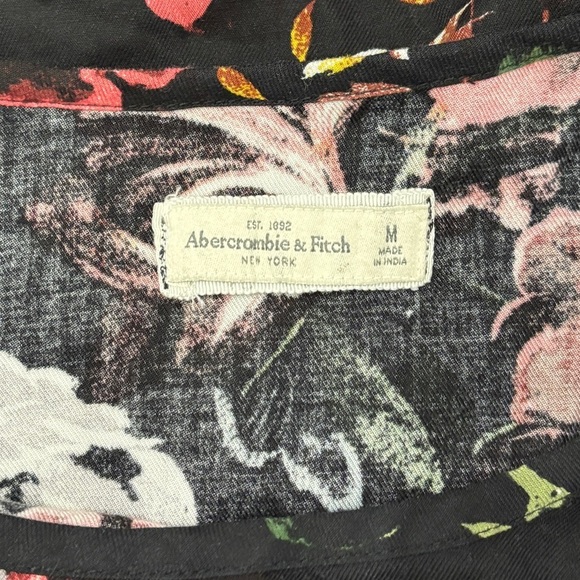 Abercrombie & Fitch Women's Size M Crop‎ Top Lace Hem Bold Flower Print Y2K - Picture 5 of 6